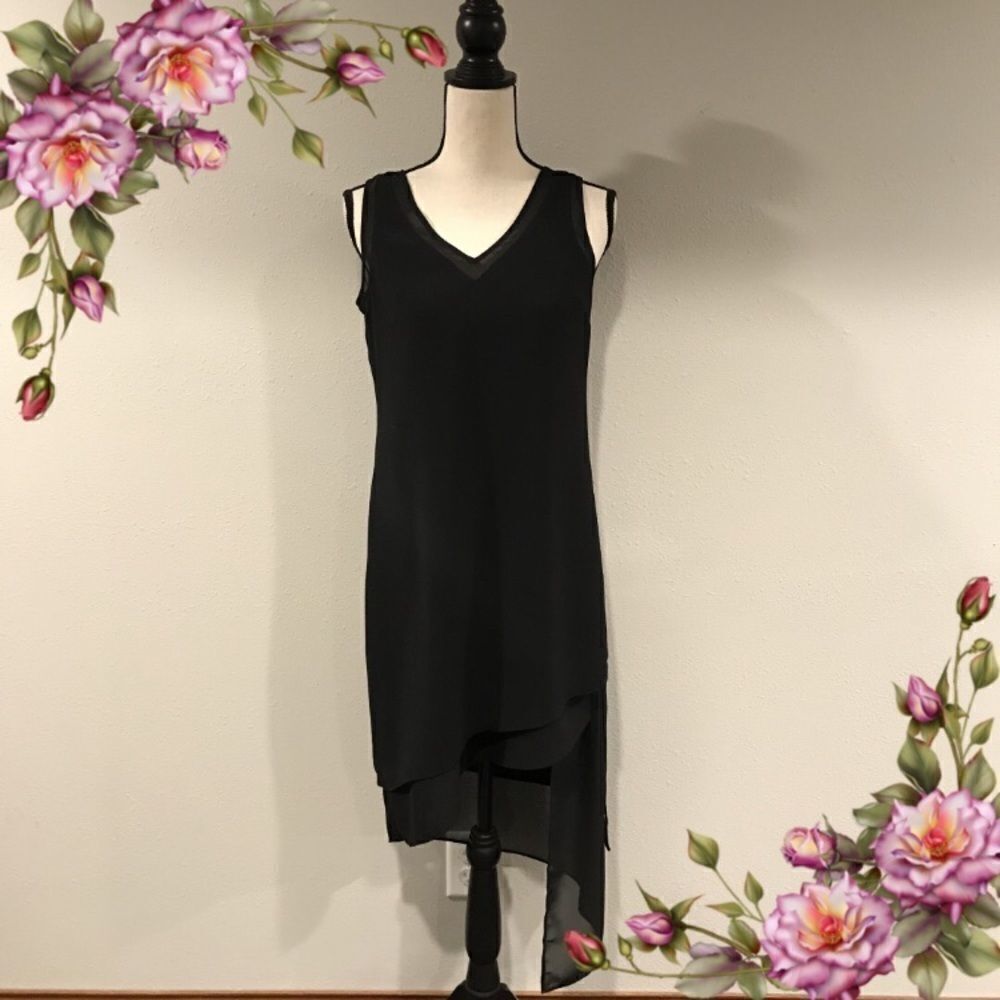 ‎WHBM Asymmetrical black sleeveless dress